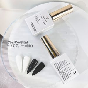 Cross-border special nail art academy special blend black and white nail polish glue 2024 new Japanese nail light therapy glue wholesale