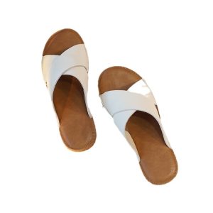 Out of Japan tail single Super soft arbitrary fold versatile comfortable cowhide flat sandals slippers women's 2024 summer new 618D