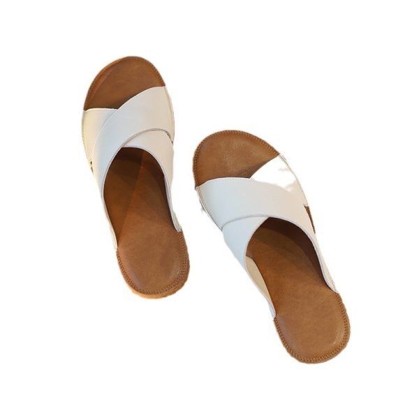 Out of Japan tail single Super soft arbitrary fold versatile comfortable cowhide flat sandals slippers women's 2024 summer new 618D - Image 5