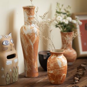 Jingdezhen new Chinese ceramic small vase, living room, home decoration, flowers, red and white porcelain, handmade flower arrangement, tea table ornaments