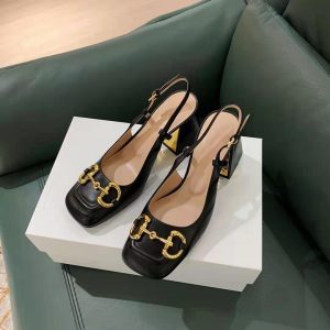 Baotou Sandals Women's 2025 New Summer Black Block Heel Heels Mary Jane Square Toe French Horsebit Singles