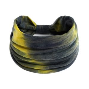 New European and American tie-dye sports headband 14cm wide version women's headband African retro elastic knotted headband