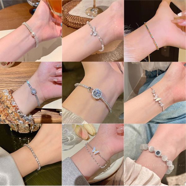 In 2025, the explosive super flash zircon bracelet women's versatile sense of luxury new Chinese retro temperament butterfly hand jewelry wholesale