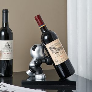 Cartoon wine cabinet resin silver boxing panda wine rack ornaments artist living room decoration office soft furnishings