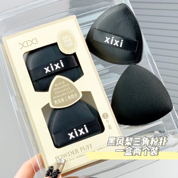 xixi black pineapple triangle puff air cushion dry and wet use non-powder makeup sponge ultra-soft foundation special - Image 2