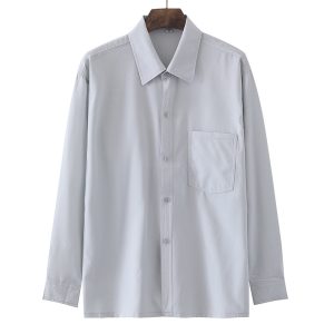 A piece of spring and summer middle-aged and elderly men's shirt long sleeve dad dress casual plus size shirt loose top thin