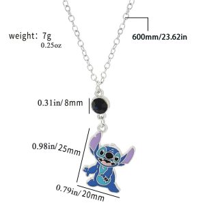 Cartoon Stitch Angel Couple Necklace Women's Versatile Fashion Clavicle Chain Hip Hop Couple Pendant