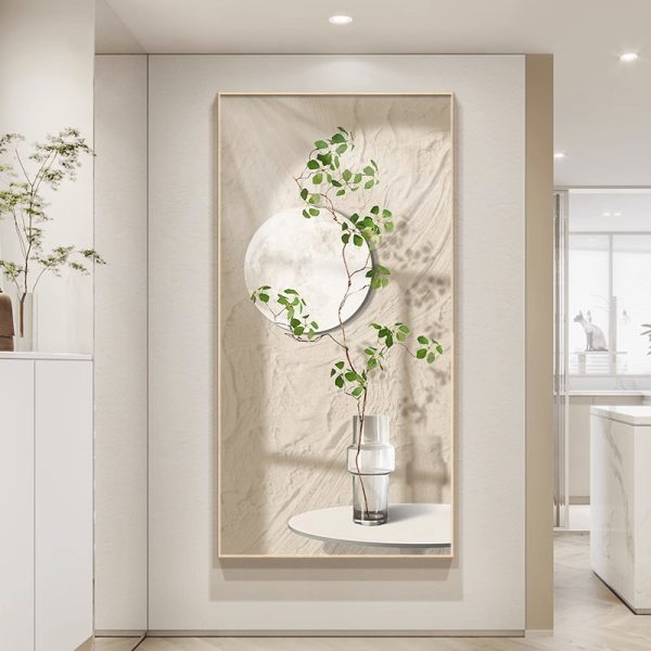 Entrance hallway paintingNordic sense of luxury, aisle hanging painting, cream wind texture painting, living room sofa, background wall decoration painting - Image 2