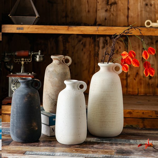 Small vases with small mouths Vases Vases Vases Wabi-sabi Vegetarian Ornaments Living Room Flower Arrangements Simple Home Decorations Flower Vessels