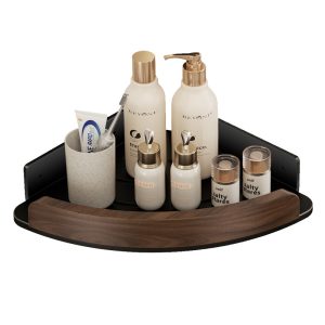 Walnut Bathroom Triangle Shelf Wall Mounted No-Punch Premium Washbasin Bathroom Storage Toilet Hanger