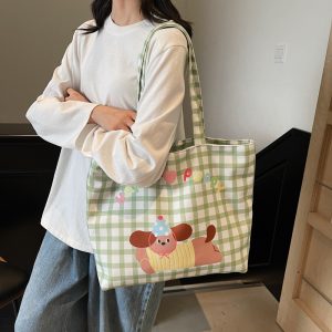 New Female 2025 New Large-capacity Hand-Held Student Carry Bookcloth Bag Commuting to Work Shoulder Canvas Bag