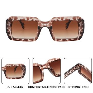 New square leopard print sunglasses fashion retro anti-ultraviolet sunglasses Internet celebrity street photography European and American sunglasses women