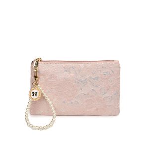 2025 new national style lace Chinese style pearl hand zipper long wallet women's card holder short coin purse bag