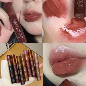 Cappuvini Lava Chocolate Lip Gloss Moisturizing Toot Lip Glaze Mirror Transparent Glass Lip Gloss
