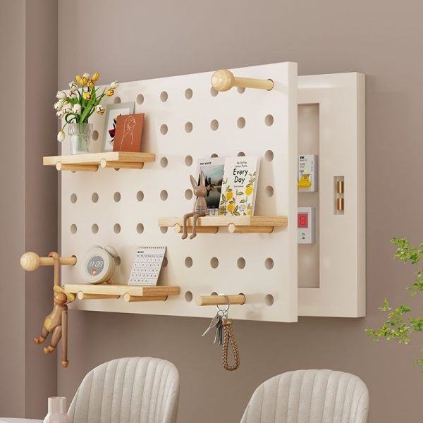 Cream hole hole board meter box decorative painting free punch restaurant shelf cover distribution box hanging picture 2024 new model