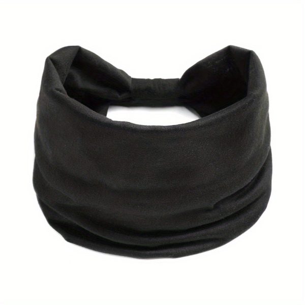 Exercise sweatband, wash face and tie hair, ladies wide headband, bohemian knot, african yoga, running, workout bandana - Image 2