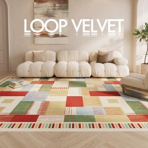 American-style waterproof and stain-proof carpet living room, retro light luxury, high-end sense of home, wipe-free-wash, no-care bedroom floor mat