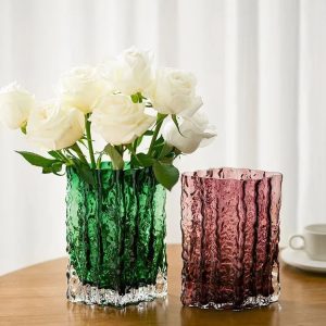 Modern light luxury glass vase wholesale high-value living room home table decoration ornaments aquaculture flowers and dried flowers