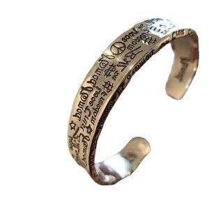 Vintage graffiti high-end sense bracelet light luxury retro exquisite cold style graffiti jewelry vintage versatile hip hop bracelet