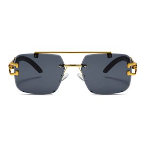 New Vintage Bezel-Free Premium Sunglasses Men's UV Protection High-end Fashion Trend Sunglasses Women