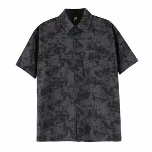 Men's spring trend, standard, Japanese literature, youth, fashion, Harajuku long-sleeved shirt, fashion, square collar, trendy temperament, new style
