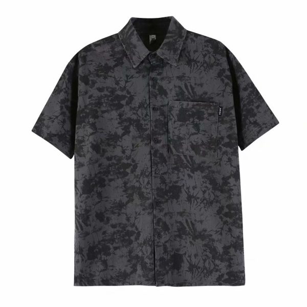 Men's spring trend, standard, Japanese literature, youth, fashion, Harajuku long-sleeved shirt, fashion, square collar, trendy temperament, new style - Image 5