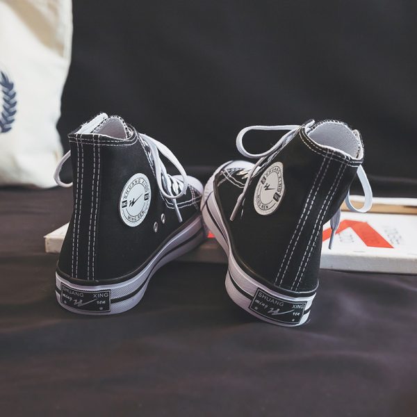 Three springs and autumns, high-top canvas shoes, male and female couples, students, Korean version of versatile casual shoes, single shoes, small white shoes, women's S222 - Image 4
