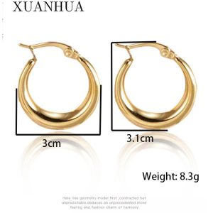 French retro high-end European and American niche minimalist circle rings do not fade earrings