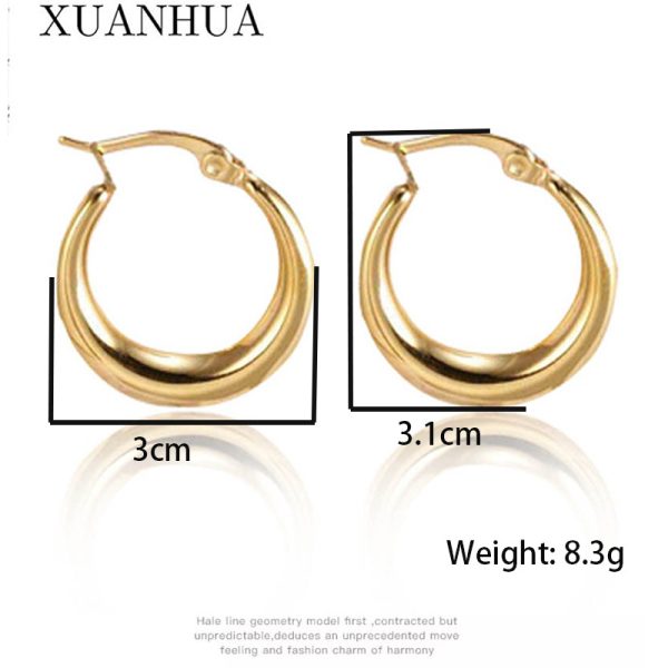 French retro high-end European and American niche minimalist circle rings do not fade earrings