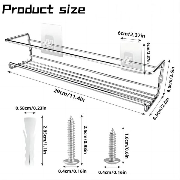 Cross border metal storage rack kitchen wall mounted spice rack punching-free kitchen cabinet door storage shelf spice rack - Image 4