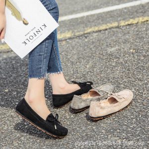 Doudou shoes women's 2023 spring and autumn models flat-bottomed outerwear lazy soft-soled pregnant women large size all-match Korean version of work work shoes