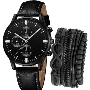 Cross-border hot new versatile men's foreign trade wholesale trend belt watch watch bracelet set fashion casual