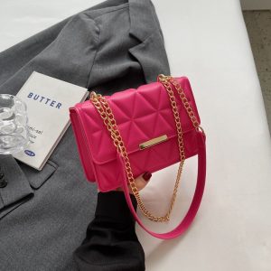 Cross-border bag women's bag 2025 new tide lattice chain hand-held small square bag texture casual shoulder crossbody bag women