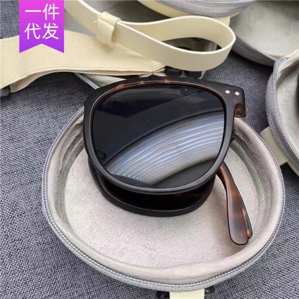 New sunglasses for girls sunscreen, new brown glasses, Internet celebrities, the same high-end sense i trendy fashion folding sunglasses