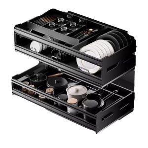 Hansbao Mara basket kitchen cabinets double seasoning rack pots and pans storage all-aluminum dishes and baskets