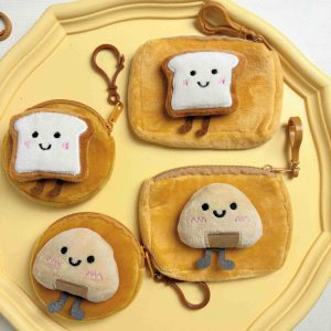 Xiaohongshu cartoon plush coin coin purse funny cookies headphone storage bag girls' keychain bag hanging ornament