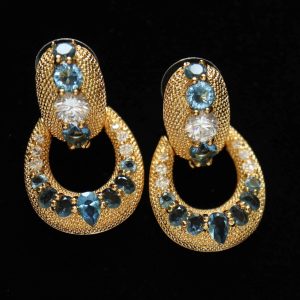 French vintage rhinestone stud earrings vintage second-hand high-end temperament light luxury frosted bracelet bracelet women