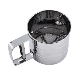 Cross border handheld cup semi-automatic flour sieve stainless steel sieve flour sieve powdered sugar sieve sample sieve baking tools