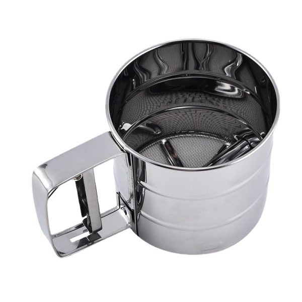 Cross border handheld cup semi-automatic flour sieve stainless steel sieve flour sieve powdered sugar sieve sample sieve baking tools - Image 5