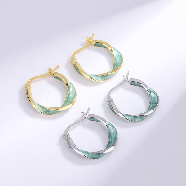 S925 sterling silver Mobius earrings women's simple French light luxury niche design sense ear buckle sleeping no removal earrings - Image 2