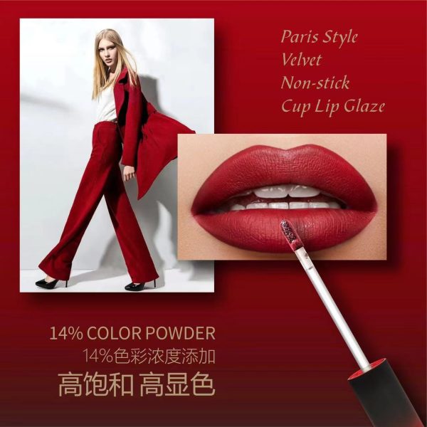 Midora velvet matte lip clay lipstick women's waterproof niche paris lip gloss nonstick cup wholesale makeup source - Image 4