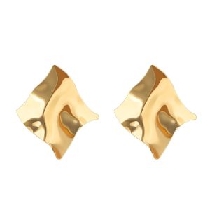 European and American fashion cross-border metal simple and creative personality trendy earrings geometric irregular exaggerated mirror temperament earrings