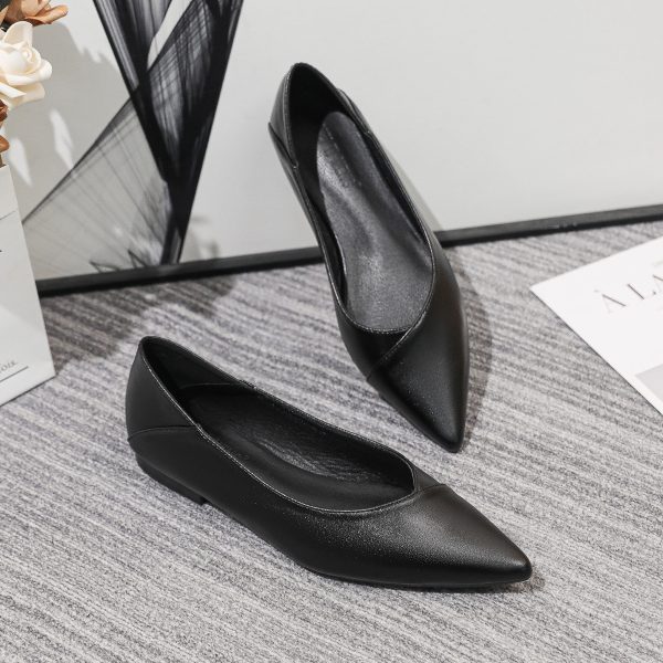 Work shoeswomen's flat soles, professional soft soles, pumps, office commuter interviews, single shoes, pointed toes, versatile dress shoes, work shoes - Image 3