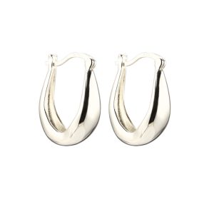 S925 silver needle earrings women's simple and cold style white earrings European and American metal photosensitive surface ear buckles daily French earrings