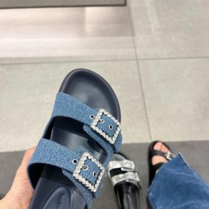 Slip-flops women's 25 summer new 71720088 bright diamond square buckle thick-soled Birkenstock shoes to wear flip-flops