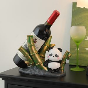 Light luxury high-end panda home wine rack resin ornaments wine cabinet living room office desktop decorations housewarming gifts