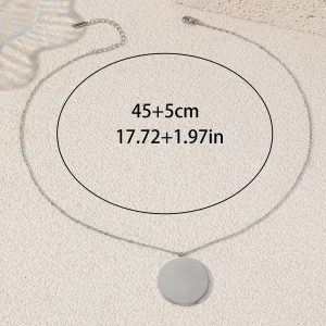 Cross-border new fashion men's accessories necklace high-end stainless steel round pendant titanium steel necklace does not fade women