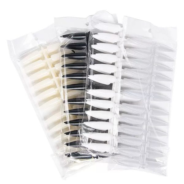Nail art single number long pointed nail piece long fake nail sticker salon pointed nail piece nail sheet nail color card 240 pieces - Image 2