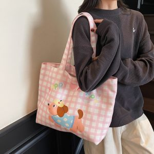 New Female 2025 New Large-capacity Hand-Held Student Carry Bookcloth Bag Commuting to Work Shoulder Canvas Bag