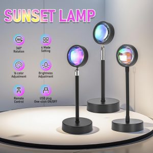Foreign trade color matching, filling light, atmosphere, projection light, Internet celebrity shooting, sunset light, sunset lampstand, graffiti night light
